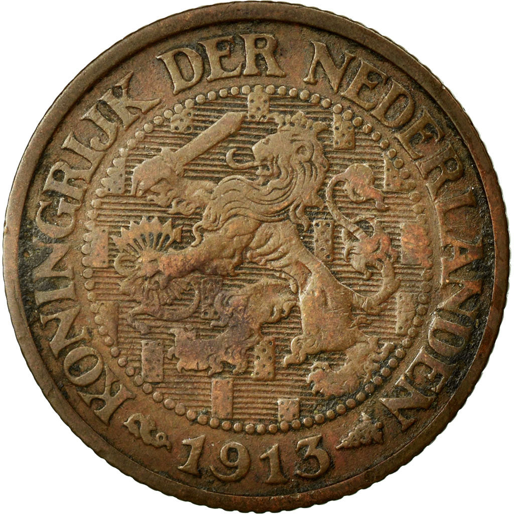Coin, Netherlands, Wilhelmina I, Cent, 1913, EF(40-45), Bronze, KM:152