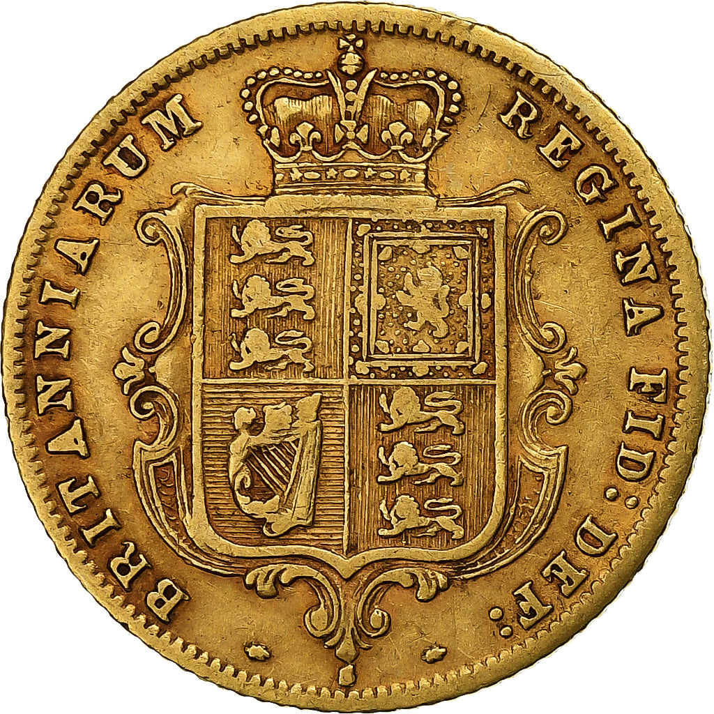 Moneda, Gran Bretaña, Victoria, 1/2 Sovereign, 1883, MBC, Oro, KM:735.1