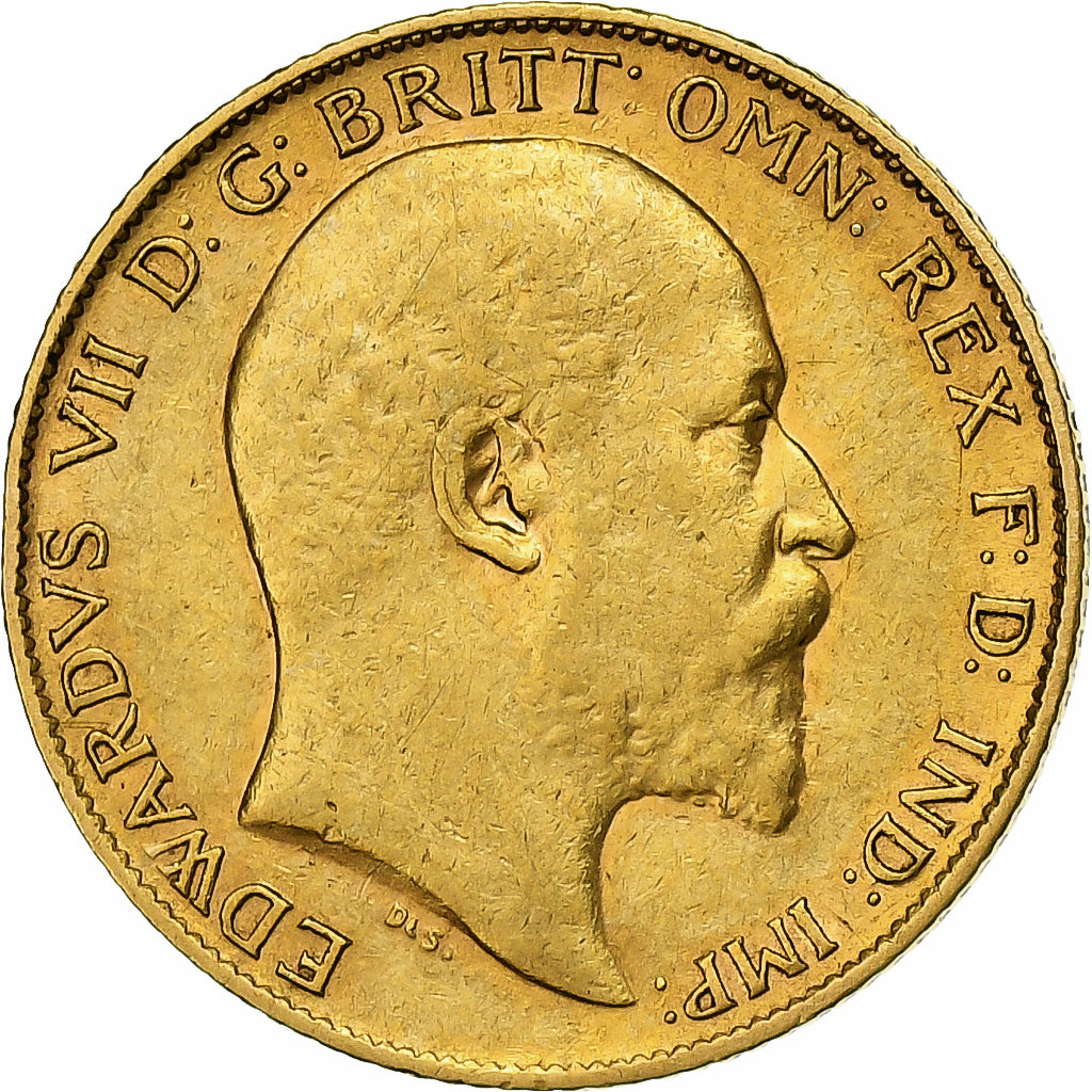 Coin, Great Britain, Edward VII, 1/2 Sovereign, 1909, AU(50-53), Gold, KM:804
