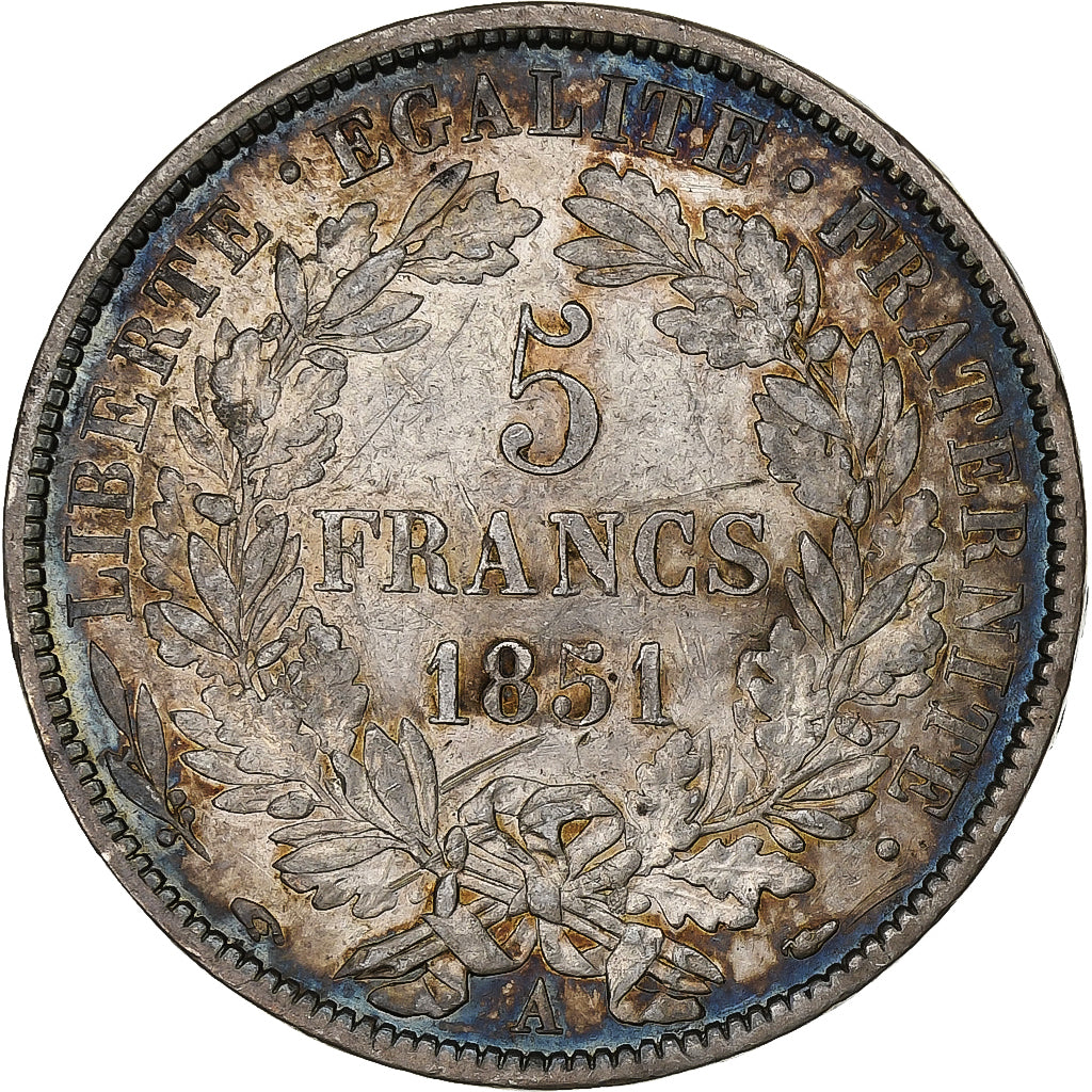 Francia, 5 Francs, Cérès, 1851, Paris, Argento, BB+, Gadoury:719, KM:761.1