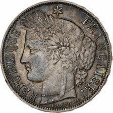 Coin, France, Cérès, 5 Francs, 1870, Paris, AU(50-53), Silver, KM:819