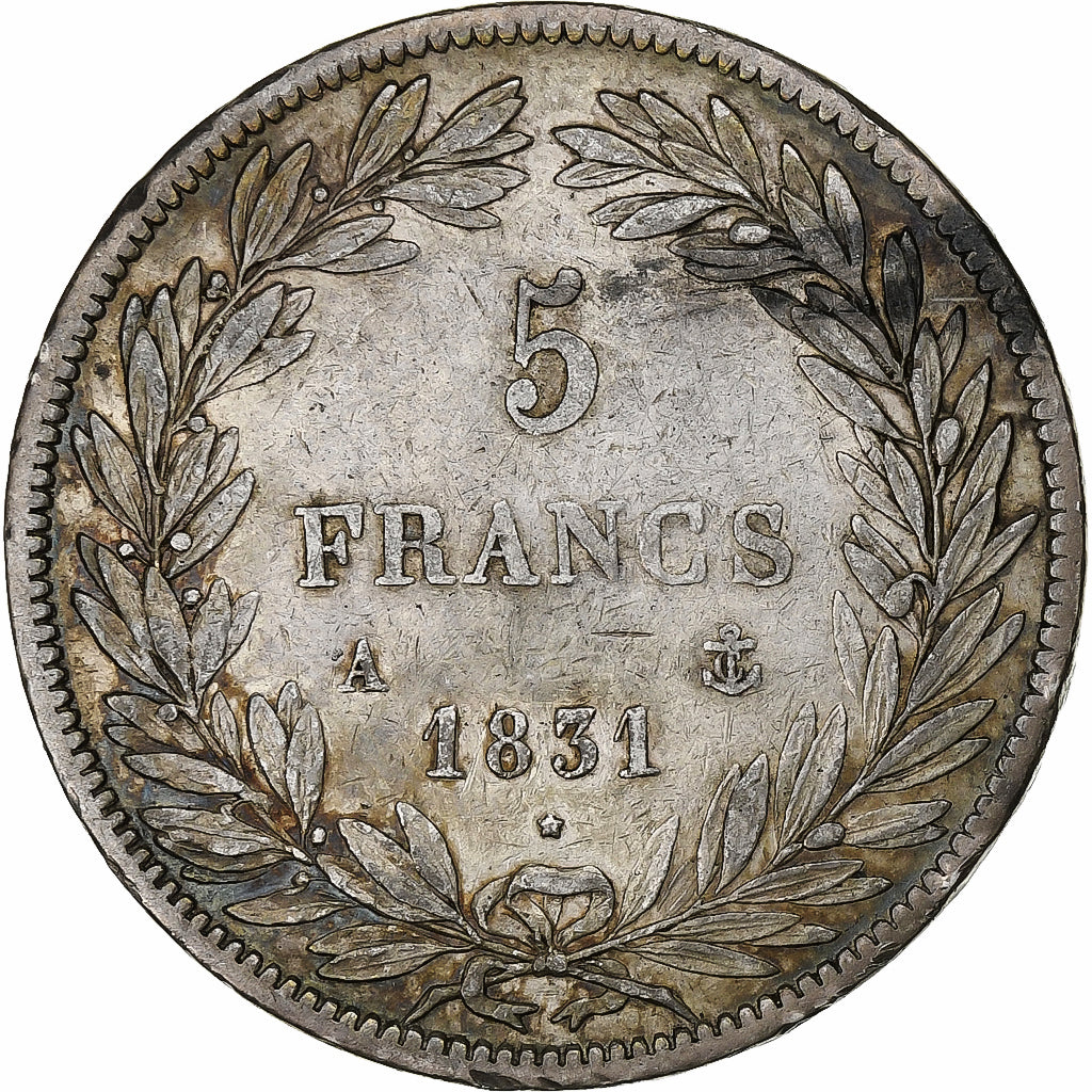 France, Louis-Philippe, 5 Francs, 1831, Paris, Tranche en relief, VF(30-35)