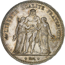 France, 5 Francs, Hercule, 1877, Paris, Argent, TTB+, Gadoury:745a, KM:820.1