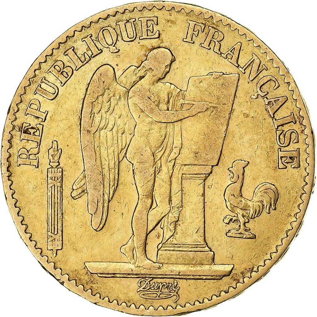 France, Génie, 20 Francs, 1871, Paris, EF(40-45), Gold, KM:825, Gadoury:1063