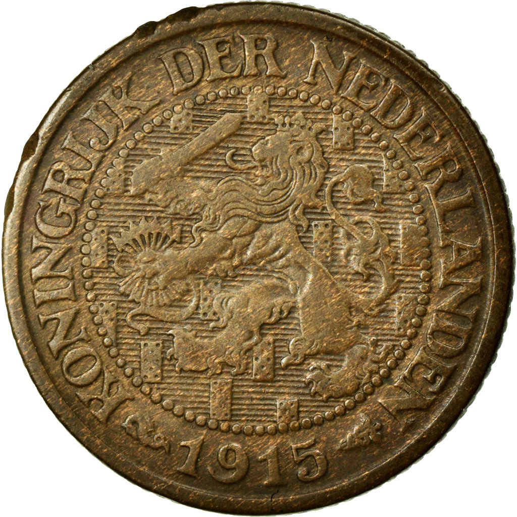 Coin, Netherlands, Wilhelmina I, Cent, 1915, AU(55-58), Bronze, KM:152