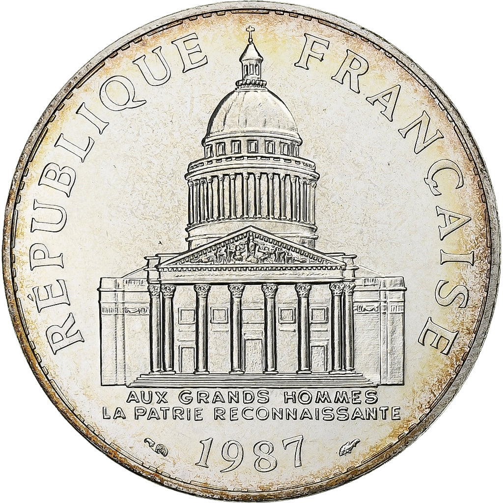 Munten, Frankrijk, Panthéon, 100 Francs, 1987, Paris, FDC, Zilver, KM:951.1