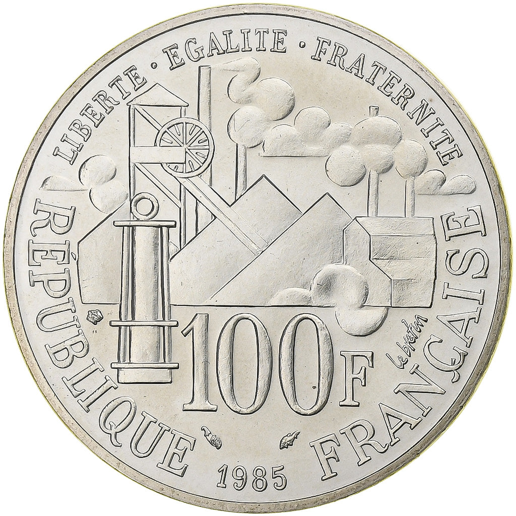 France, Emile Zola Germinal, 100 Francs, 1985, Paris, FDC, Argent, Gadoury:900