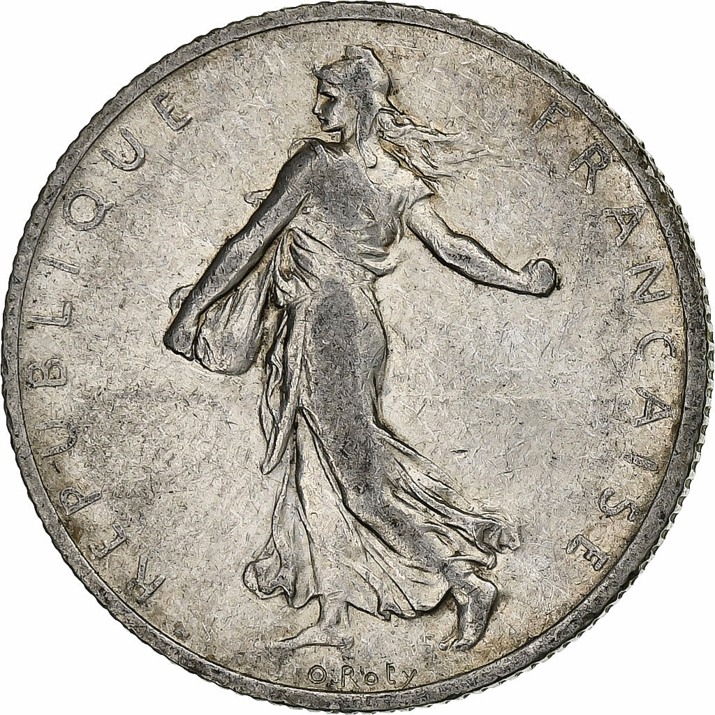 Francia, 2 Francs, Semeuse, 1910, Paris, Argento, BB, Gadoury:532, KM:845.1