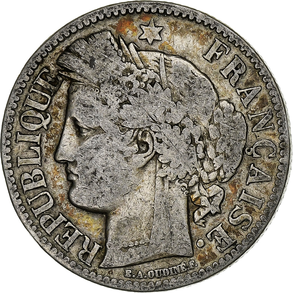 Francia, 2 Francs, Cérès, 1870, Paris, Argento, B+, Gadoury:529, KM:817.1