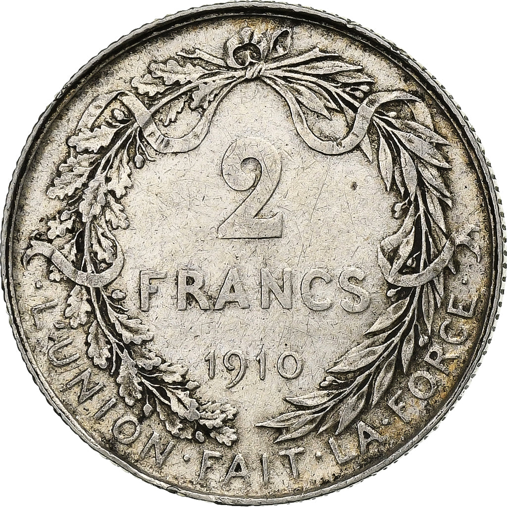 Belgien, Albert I, 2 Francs, 2 Frank, 1910, Brussels, Silber, SS, KM:74