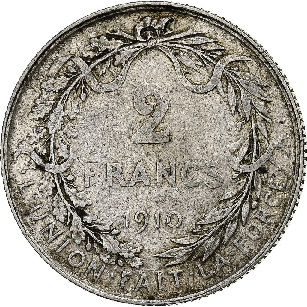 Belgium, Albert I, 2 Francs, 2 Frank, 1910, Brussels, Silver, EF(40-45), KM:74