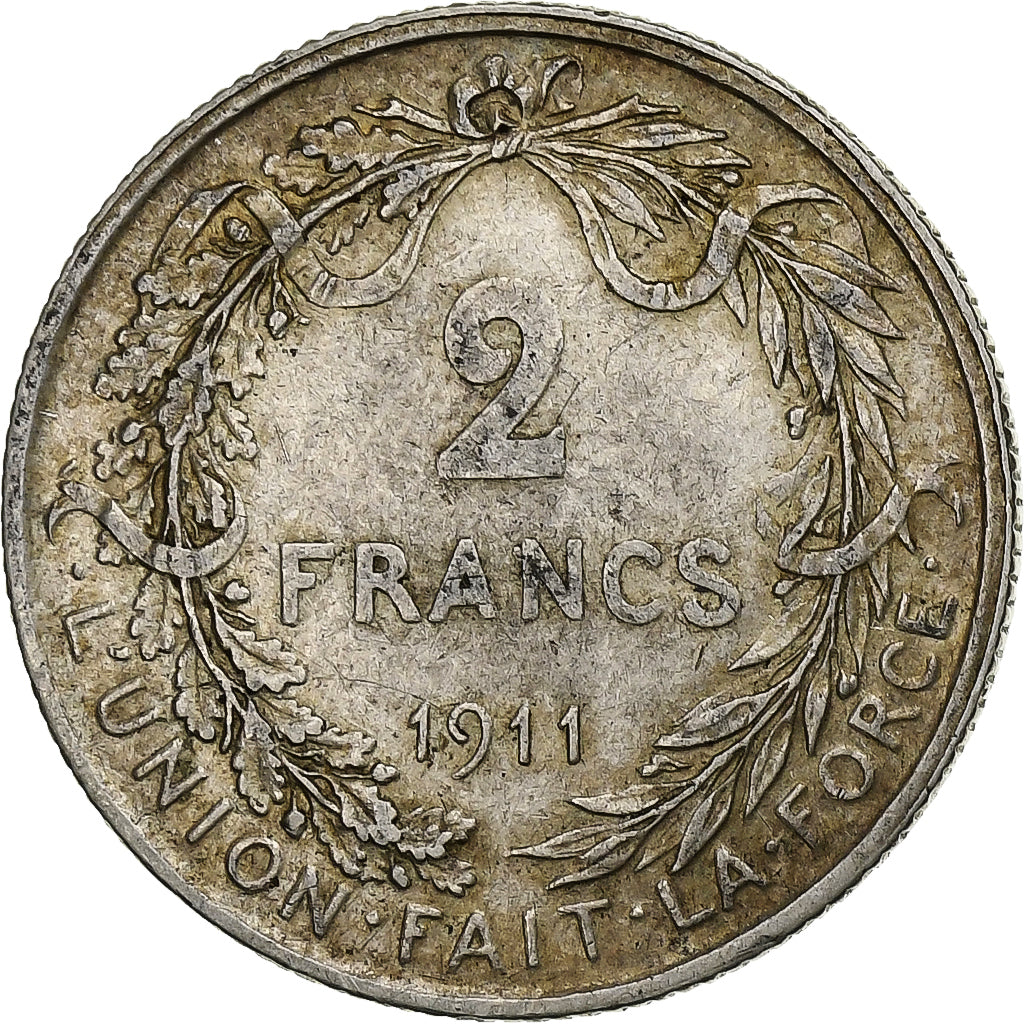 Belgium, Albert I, 2 Francs, 2 Frank, 1911, Silver, VF(30-35), KM:74