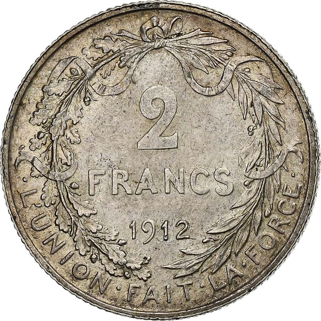 Belgium, Albert I, 2 Francs, 2 Frank, 1912, Silver, AU(50-53), KM:74