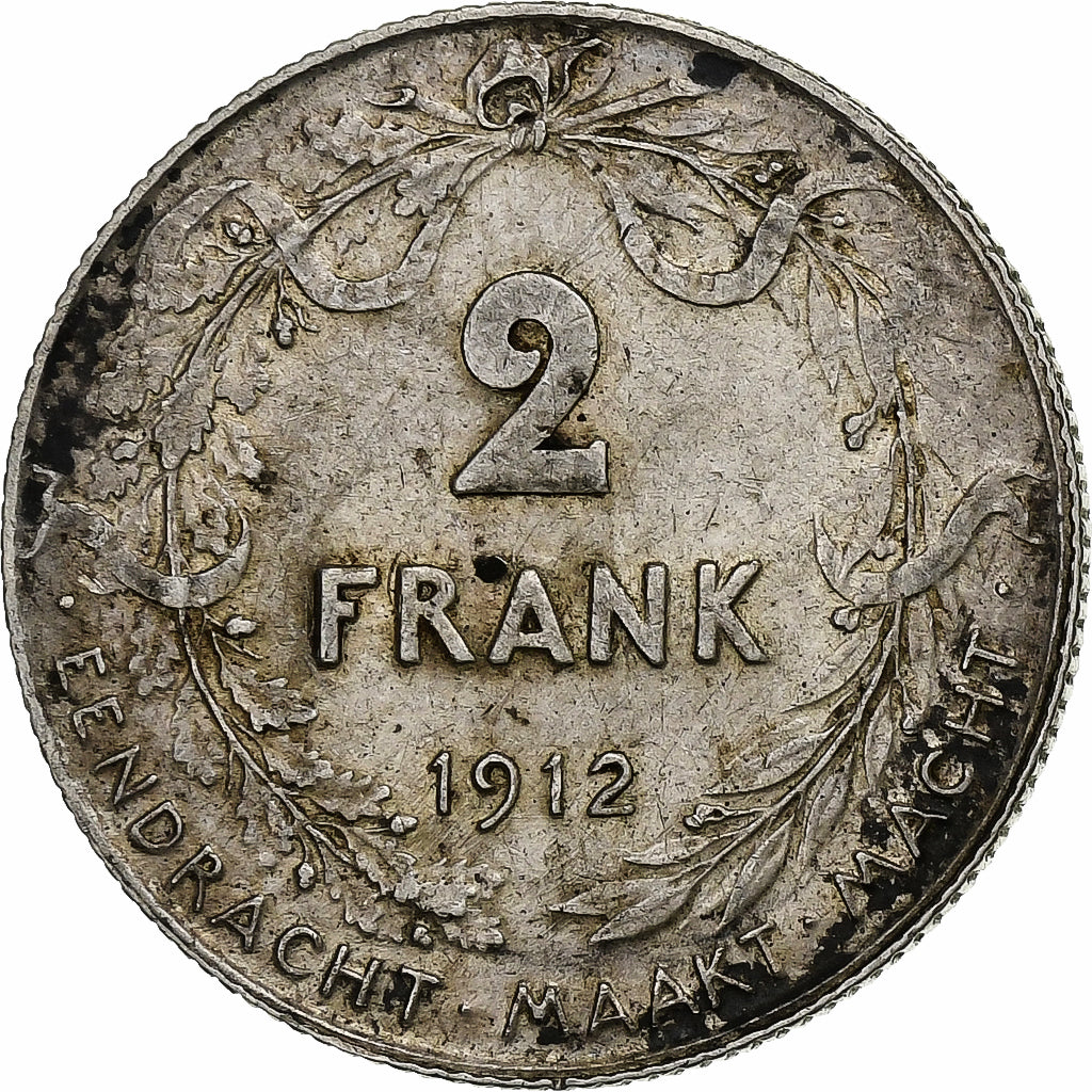 Belgium, Albert I, 2 Francs, 2 Frank, 1912, Silver, EF(40-45), KM:75