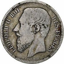 Belgium, Leopold II, 2 Francs, 2 Frank, 1866, Silver, VF(30-35), KM:30.1