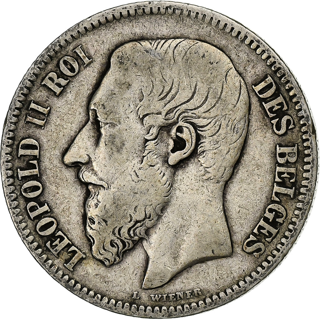 Belgium, Leopold II, 2 Francs, 2 Frank, 1868, Silver, VF(30-35), KM:30.1