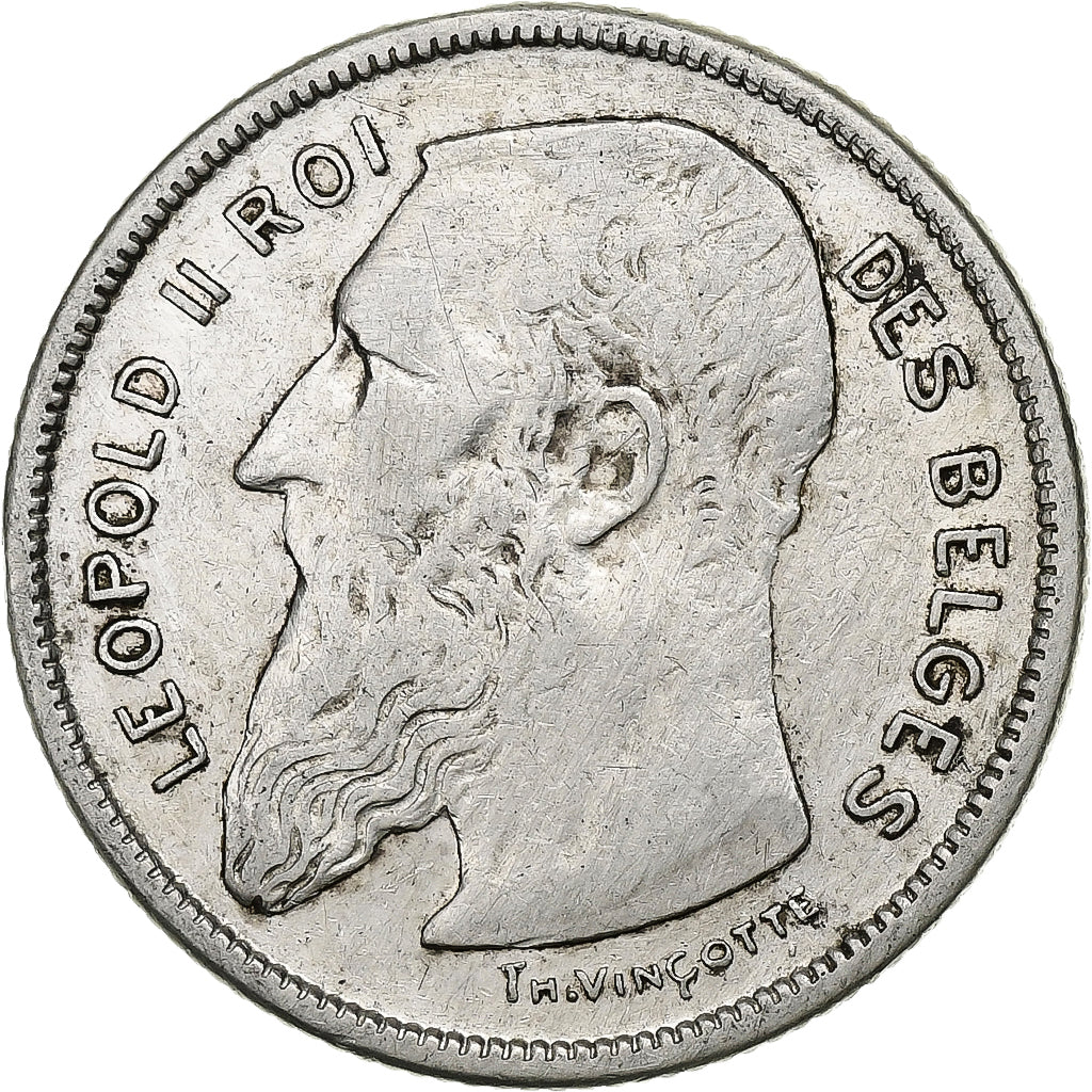 Belgium, Leopold II, 2 Francs, 2 Frank, 1904, Silver, EF(40-45), KM:58.1