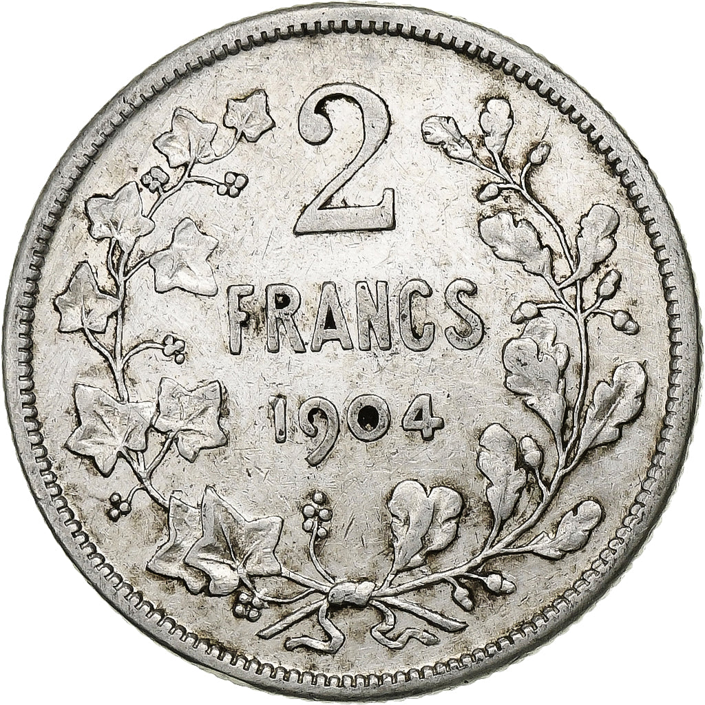 Belgium, Leopold II, 2 Francs, 2 Frank, 1904, Silver, EF(40-45), KM:58.1