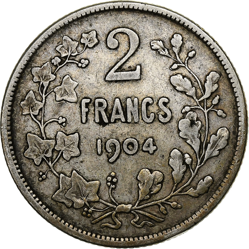 Belgium, Leopold II, 2 Francs, 2 Frank, 1904, Silver, EF(40-45), KM:58.1