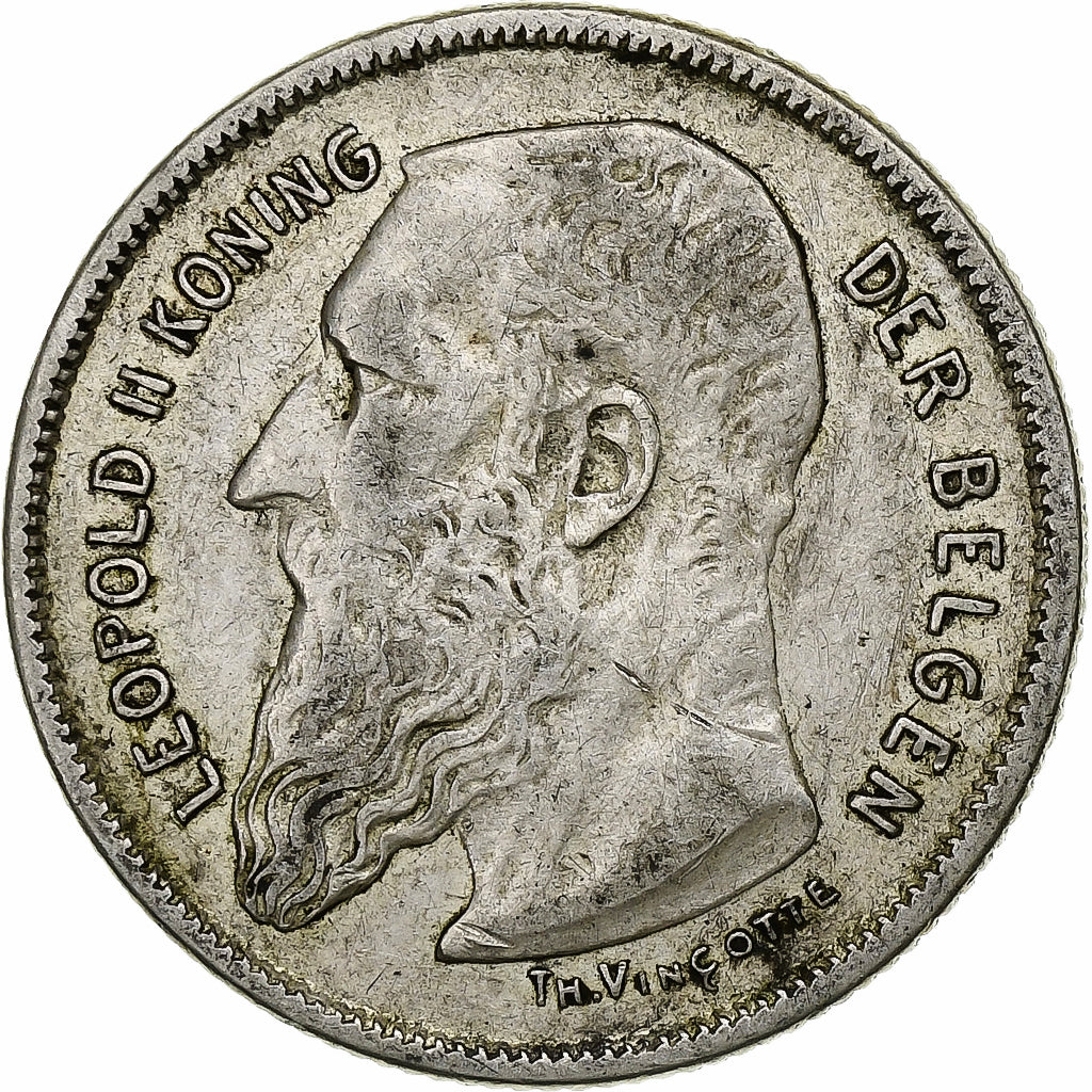 Coin, Belgium, Leopold II, 2 Francs, 2 Frank, 1909, EF(40-45), Silver, KM:59