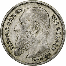 Coin, Belgium, Leopold II, 2 Francs, 2 Frank, 1909, EF(40-45), Silver, KM:59