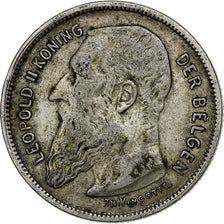 Belgium, Leopold II, 2 Francs, 2 Frank, 1909, Silver, VF(30-35), KM:59