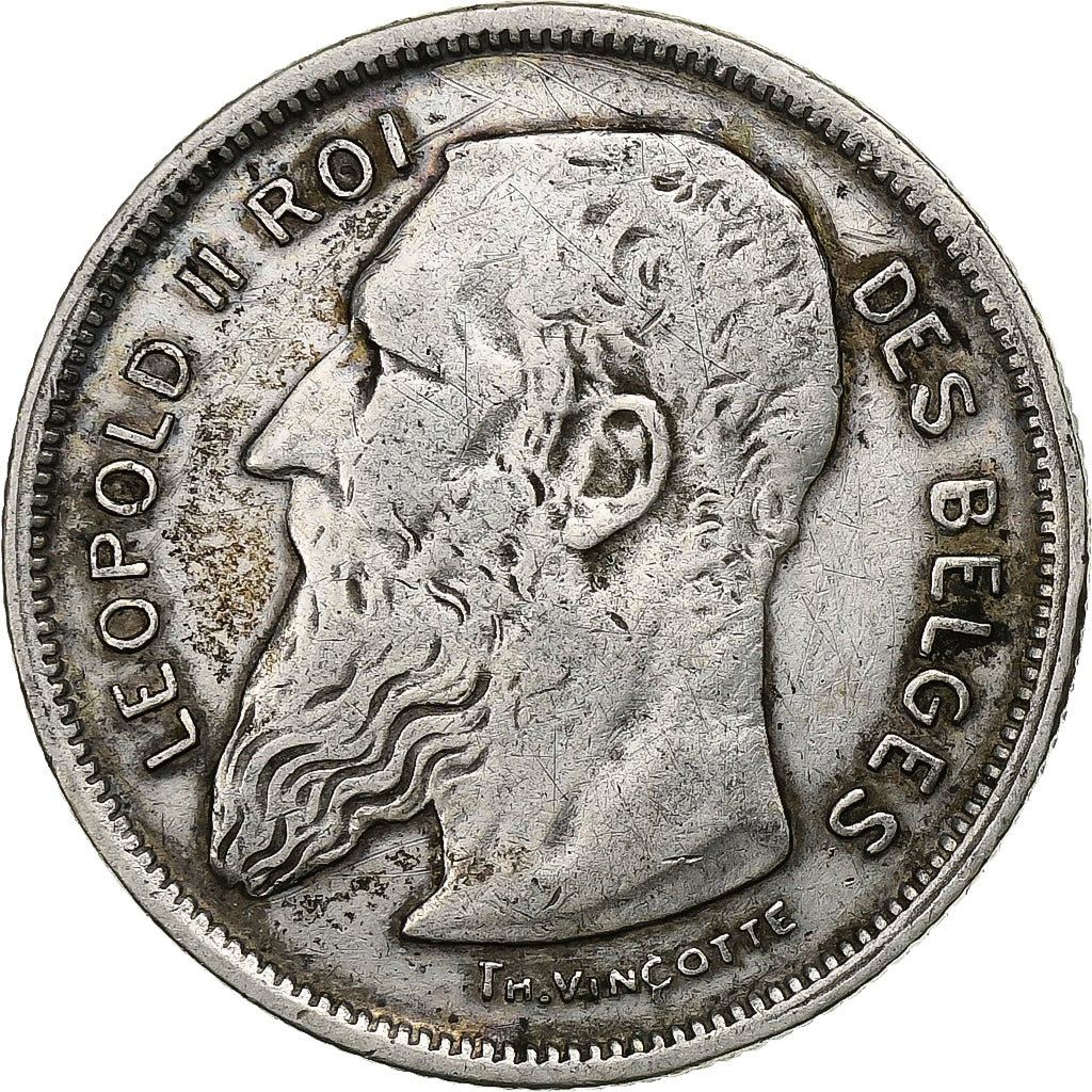 Belgium, Leopold II, 2 Francs, 2 Frank, 1909, Silver, EF(40-45), KM:58.1