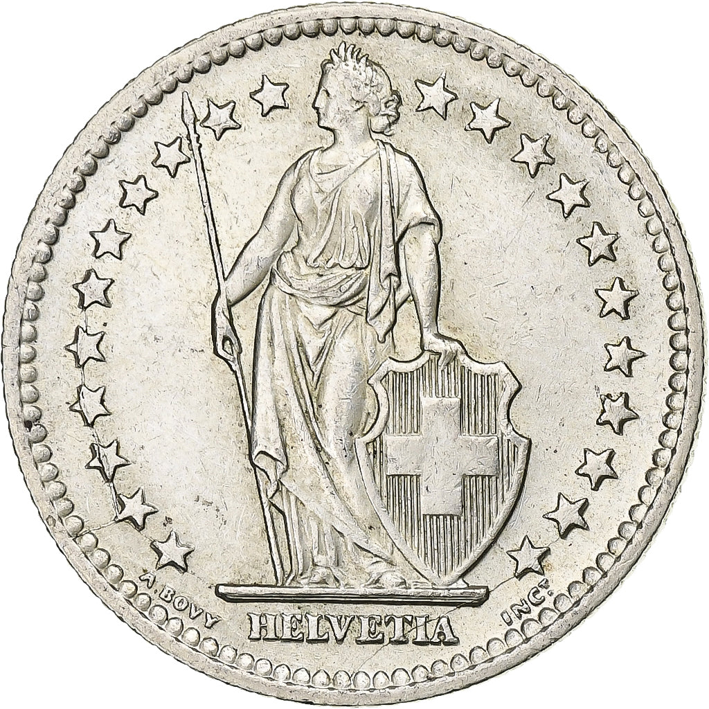 Switzerland, 2 Francs, 1947, Bern, Silver, AU(50-53), KM:21