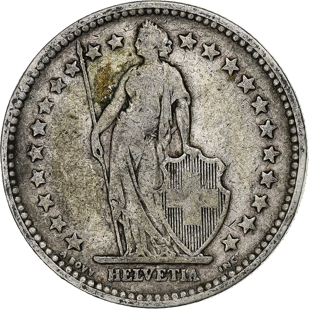 Suiza, 2 Francs, 1894, Paris, Plata, BC+, KM:21