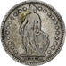 Suiza, 2 Francs, 1894, Paris, Plata, BC+, KM:21