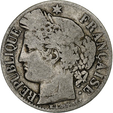 Francja, Franc, Cérès, 1871, Bordeaux, Srebro, VF(20-25), Gadoury:465