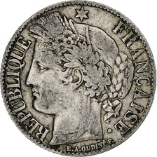 Monnaie, France, Cérès, Franc, 1872, Bordeaux, TB+, Argent, Gadoury:465a