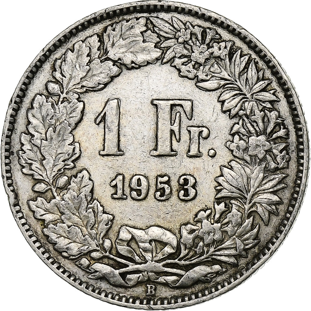 Schweiz, Franc, 1953, Bern, Silber, SS, KM:24