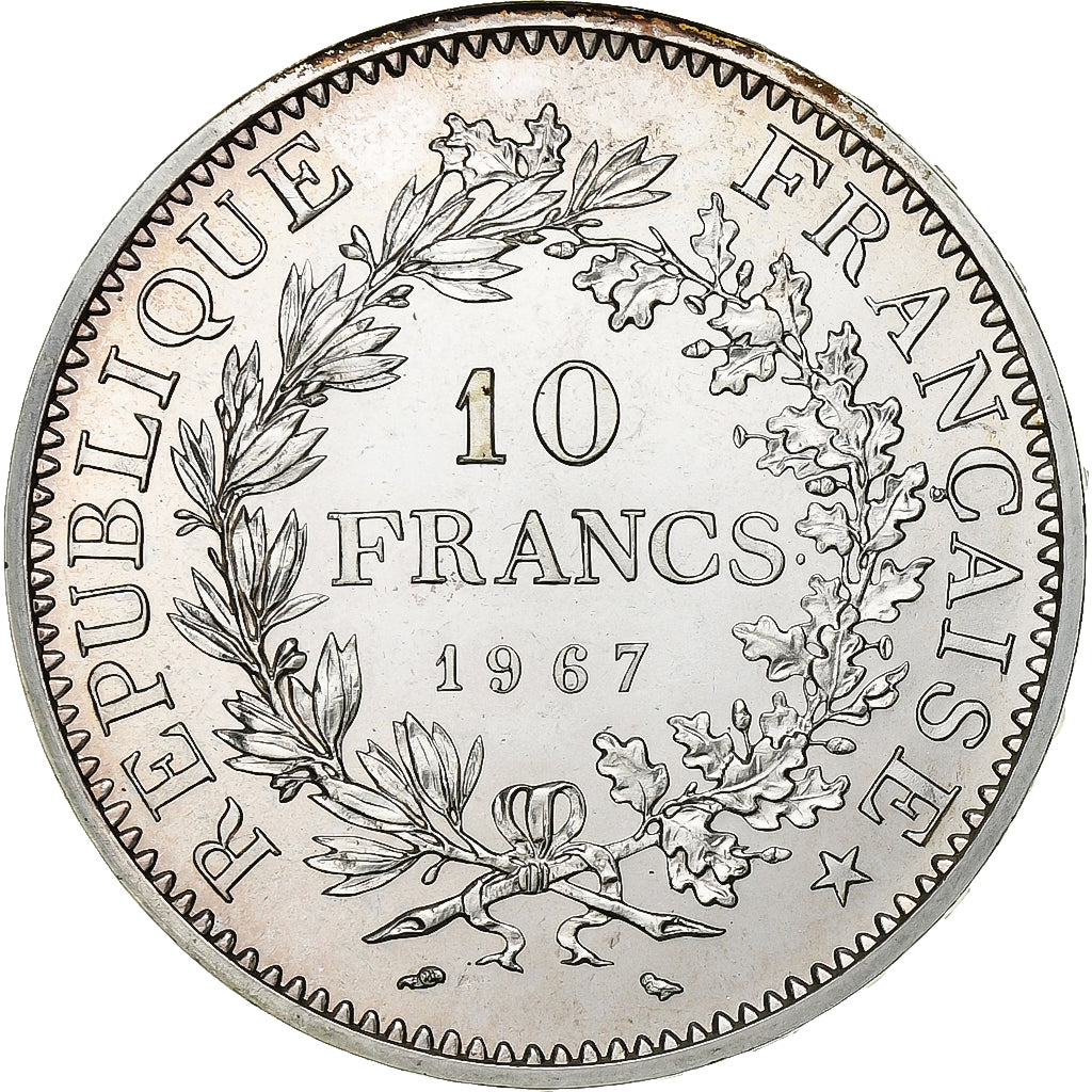 Francia, 10 Francs, Hercule, 1967, Paris, Avec accent, Argento, SPL