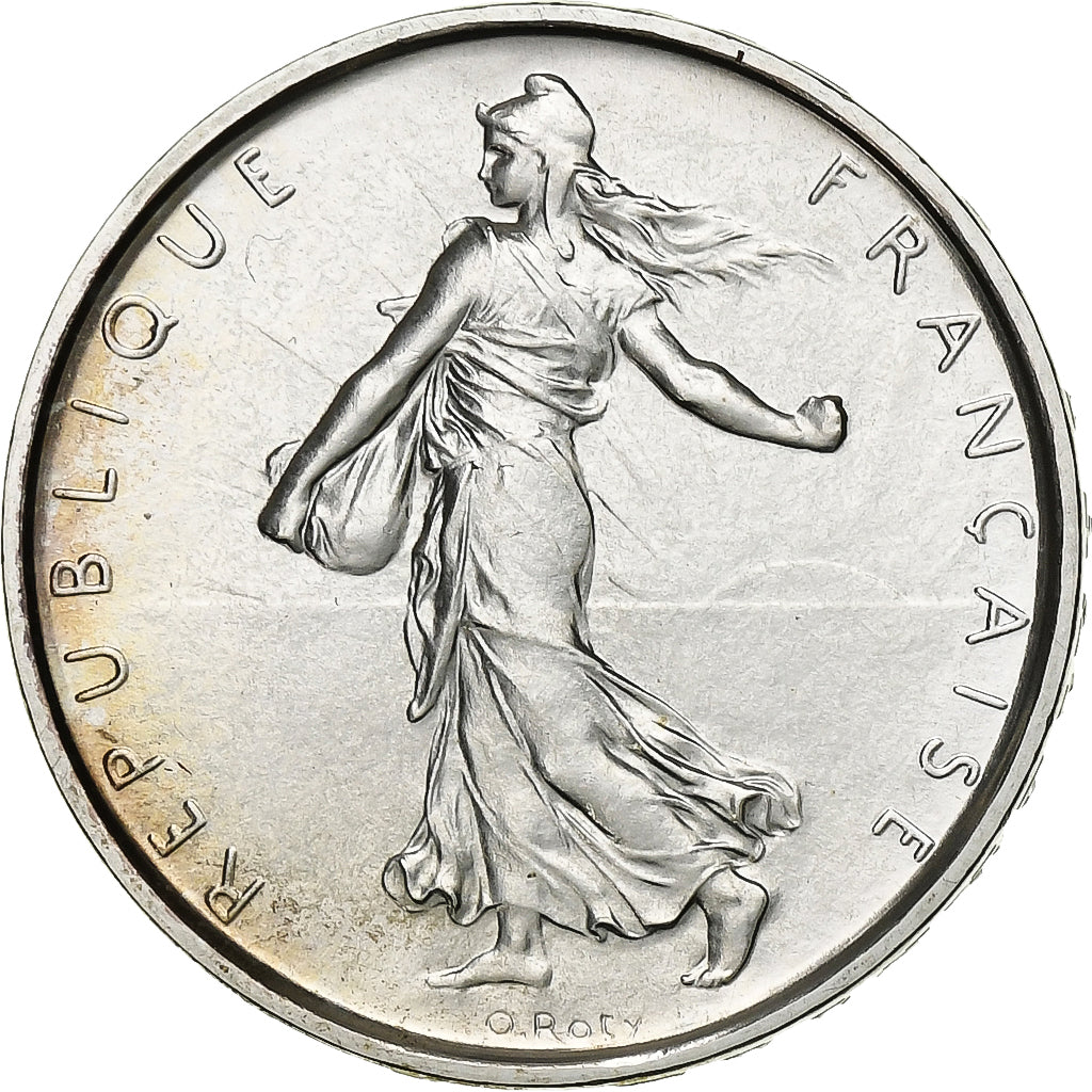France, 5 Francs, Semeuse, 1967, Silver, MS(64), Gadoury:770, KM:926