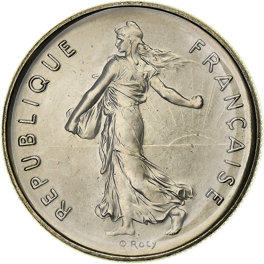 France, 5 Francs, Semeuse, 1985, Paris, série FDC, Nickel Clad Copper-Nickel