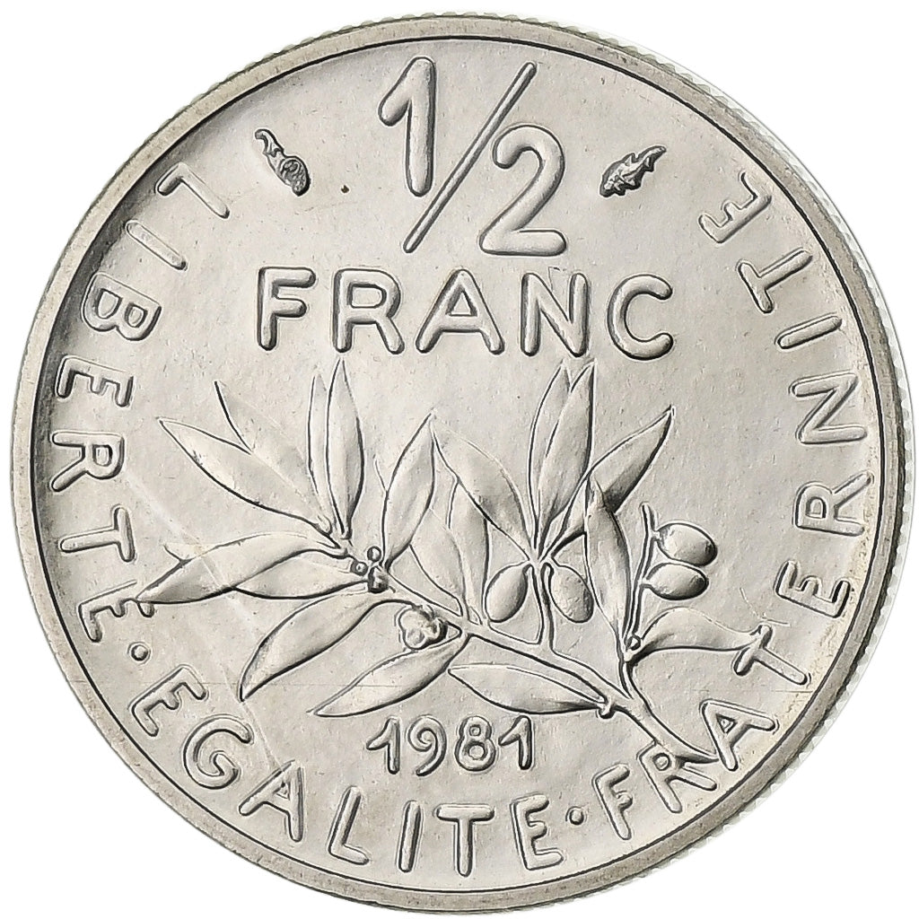 Frankreich, 1/2 Franc, Semeuse, 1981, Paris, série FDC, Nickel, STGL