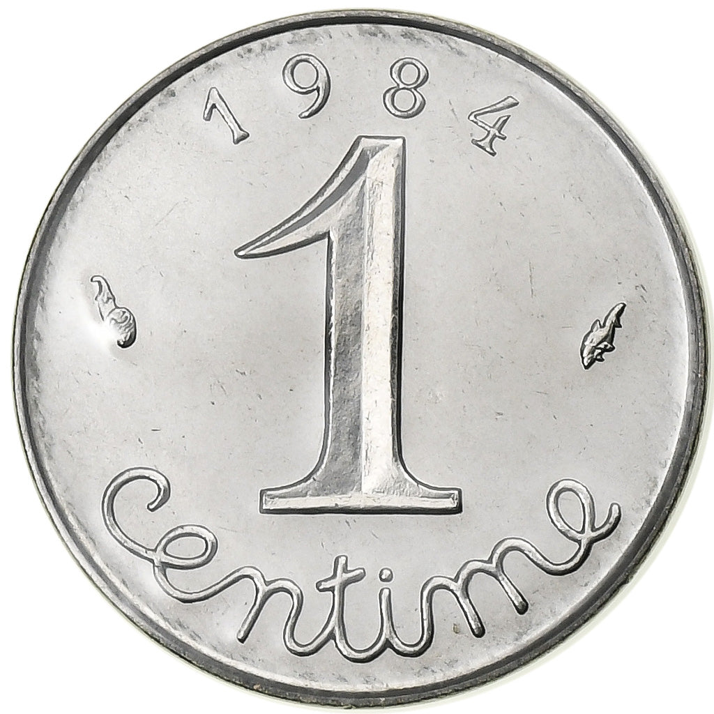 France, Centime, Épi, 1984, Paris, série FDC, Stainless Steel, MS(65-70)