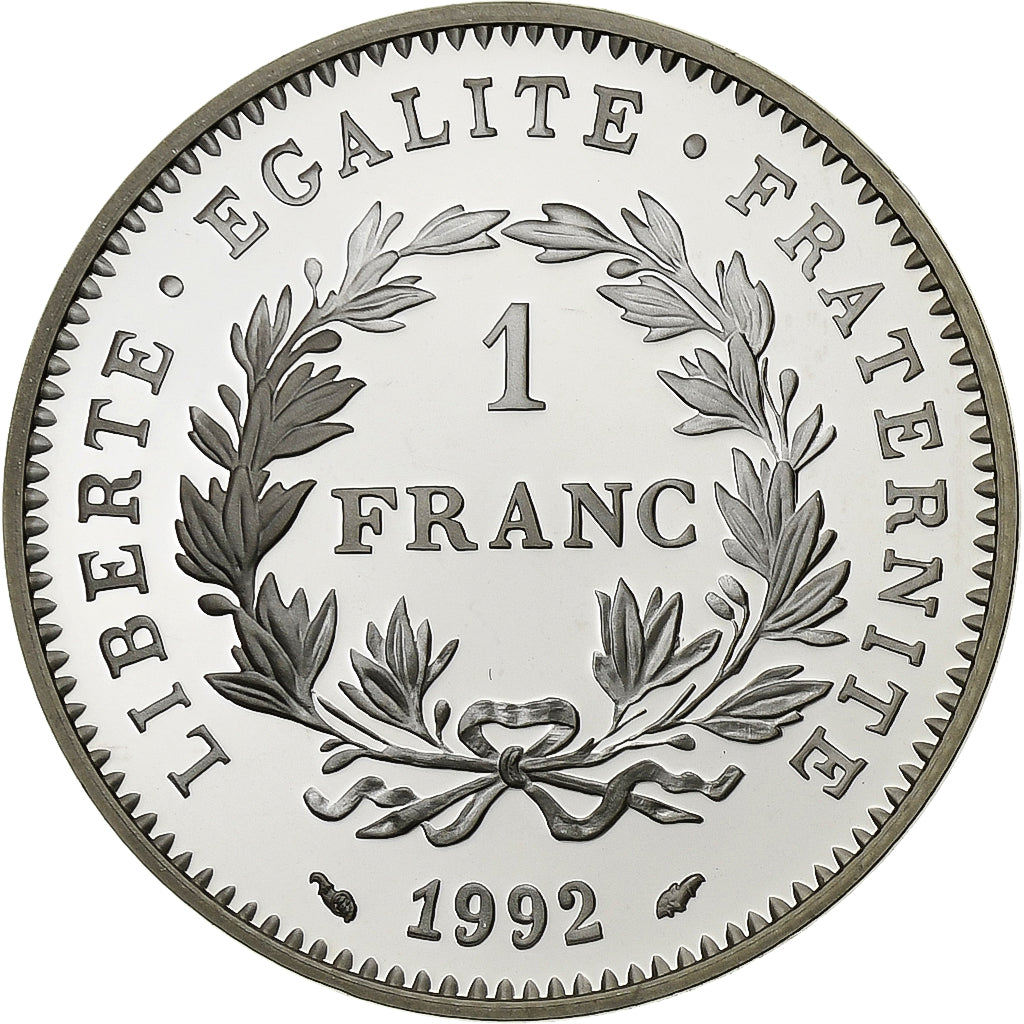 France, Franc, République, 1992, Paris, BE, Silver, MS(65-70), Gadoury:479