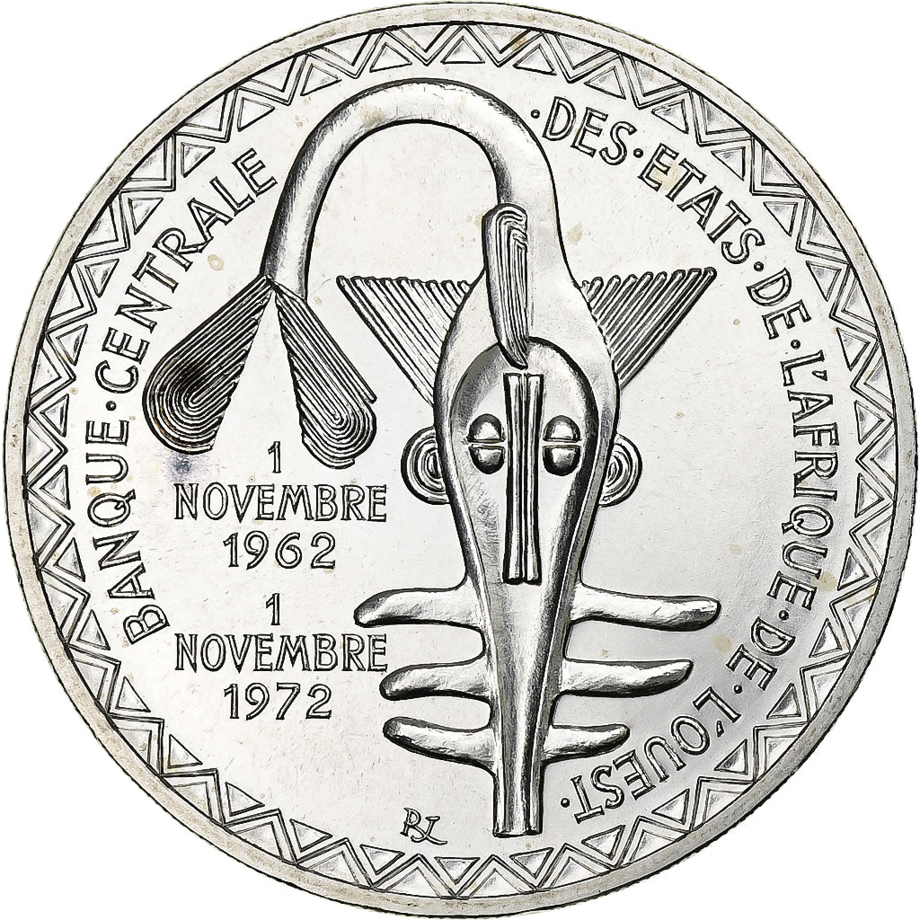 West African States, 500 Francs, 1972, FDC, Silver, MS(65-70), KM:7