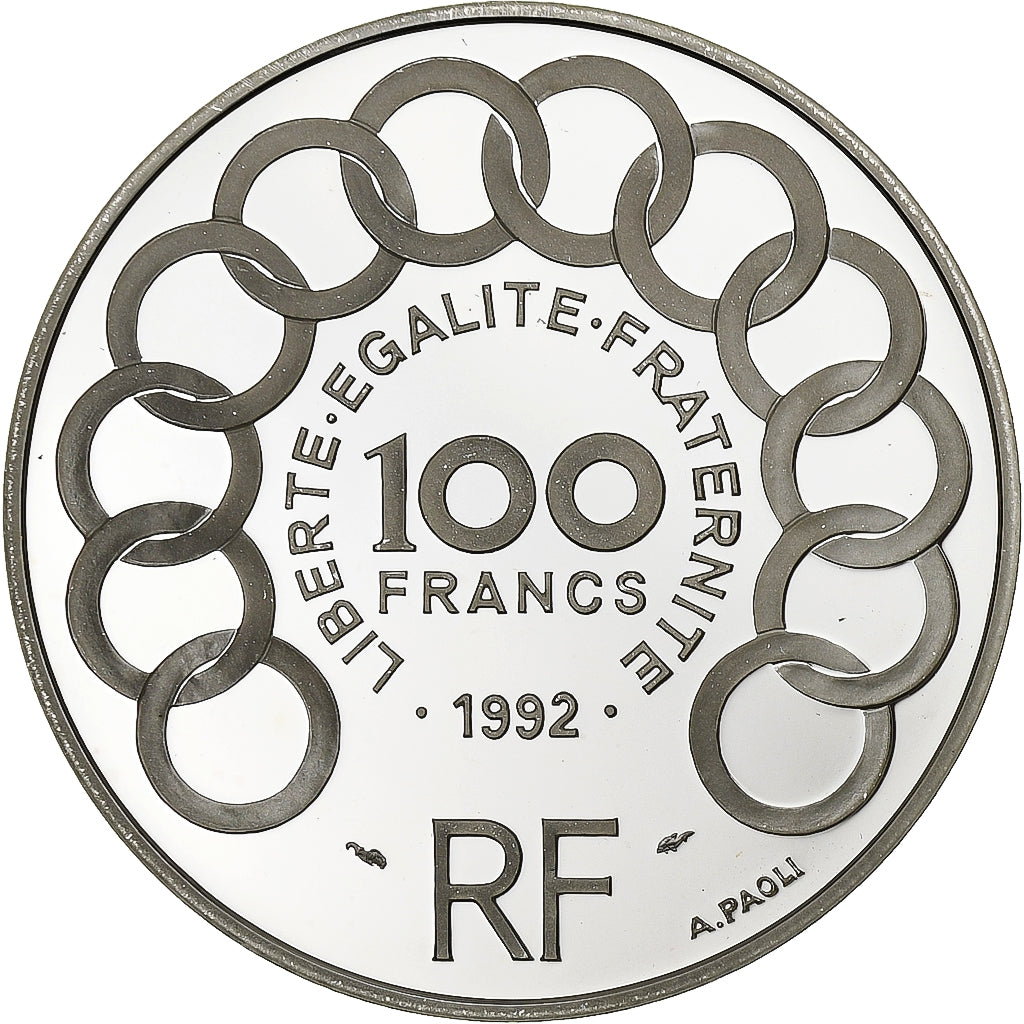Francia, 100 Francs-15 Ecus, Jean Monnet, 1992, BE, Argento, FDC, Gadoury:C30