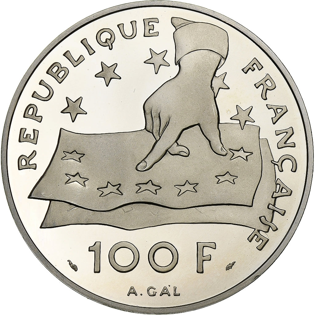Francia, 100 Francs, Descartes, 1991, Paris, BE, Argento, FDC, Gadoury:c24