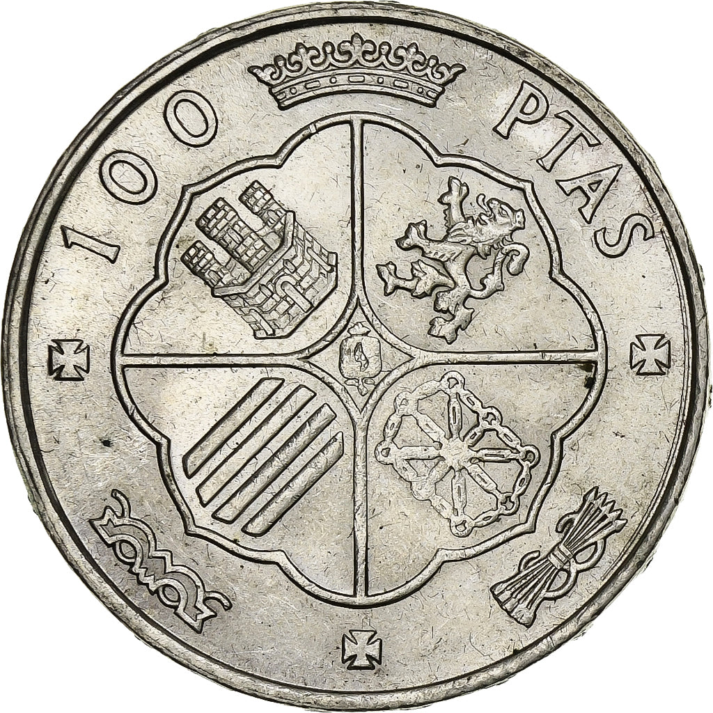 Spain, Caudillo and regent, 100 Pesetas, 1966 (67), Silver, AU(55-58), KM:797