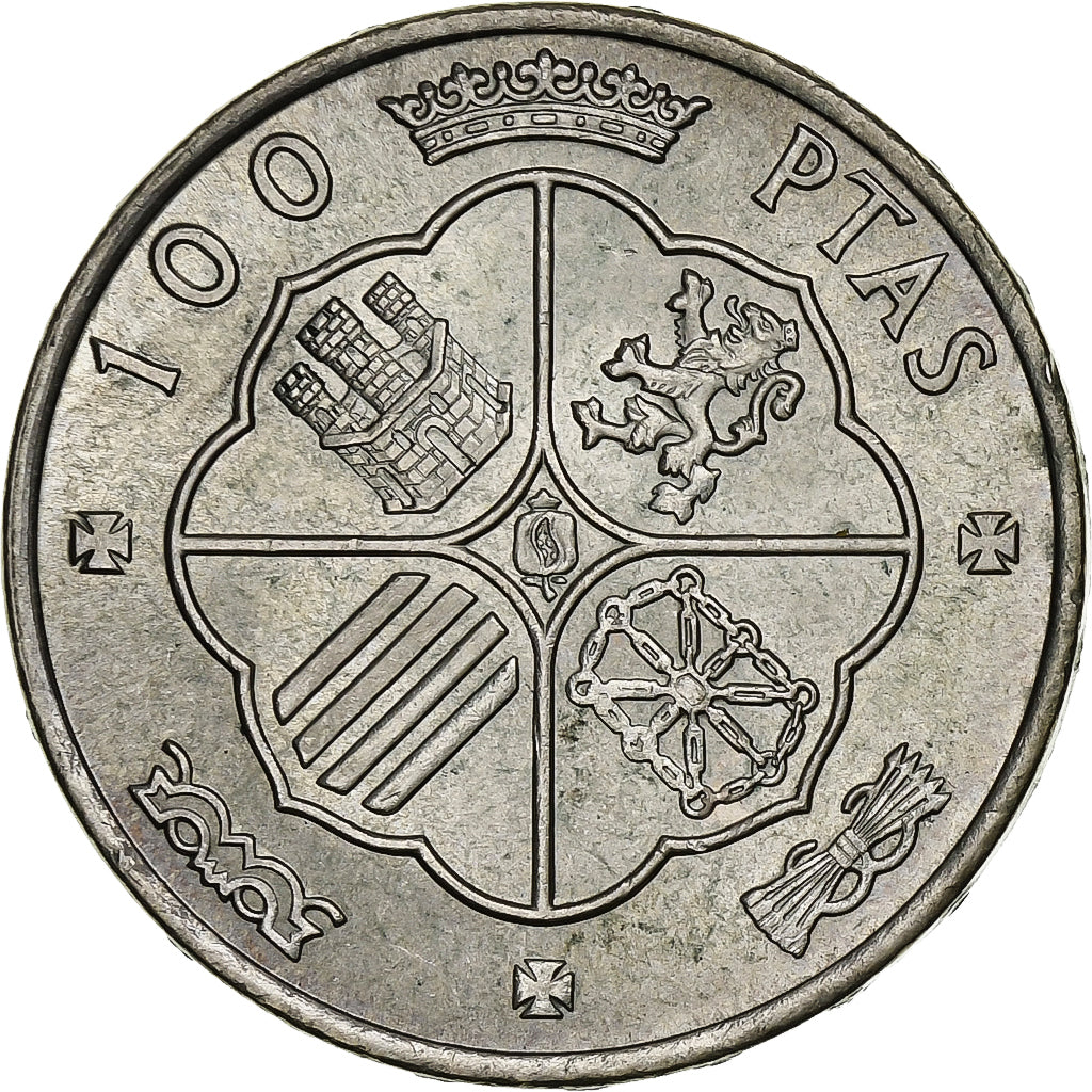 Spain, Caudillo and regent, 100 Pesetas, 1966 (67), Silver, AU(50-53), KM:797