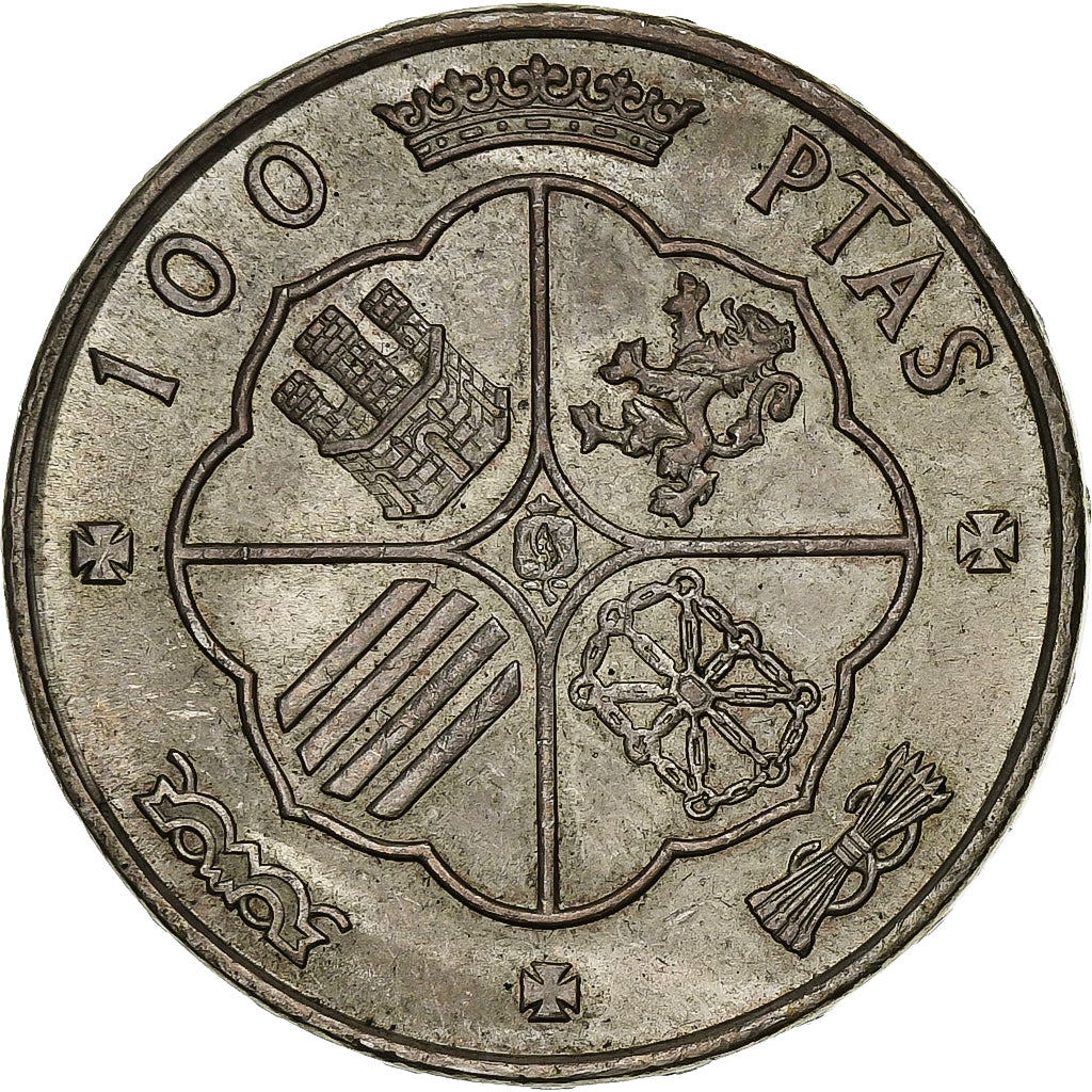 Spain, Caudillo and regent, 100 Pesetas, 1966, Silver, AU(50-53), KM:797