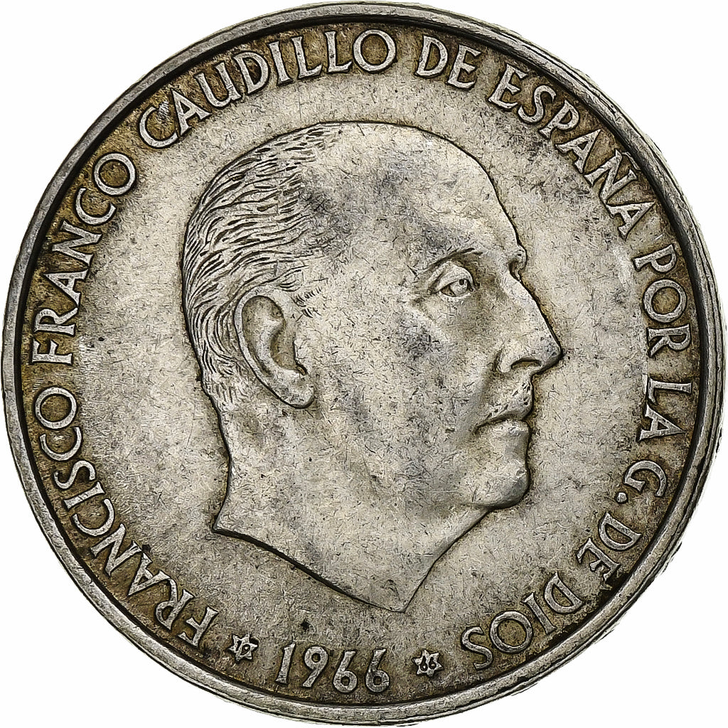 Spain, Caudillo and regent, 100 Pesetas, 1966, Silver, EF(40-45), KM:797