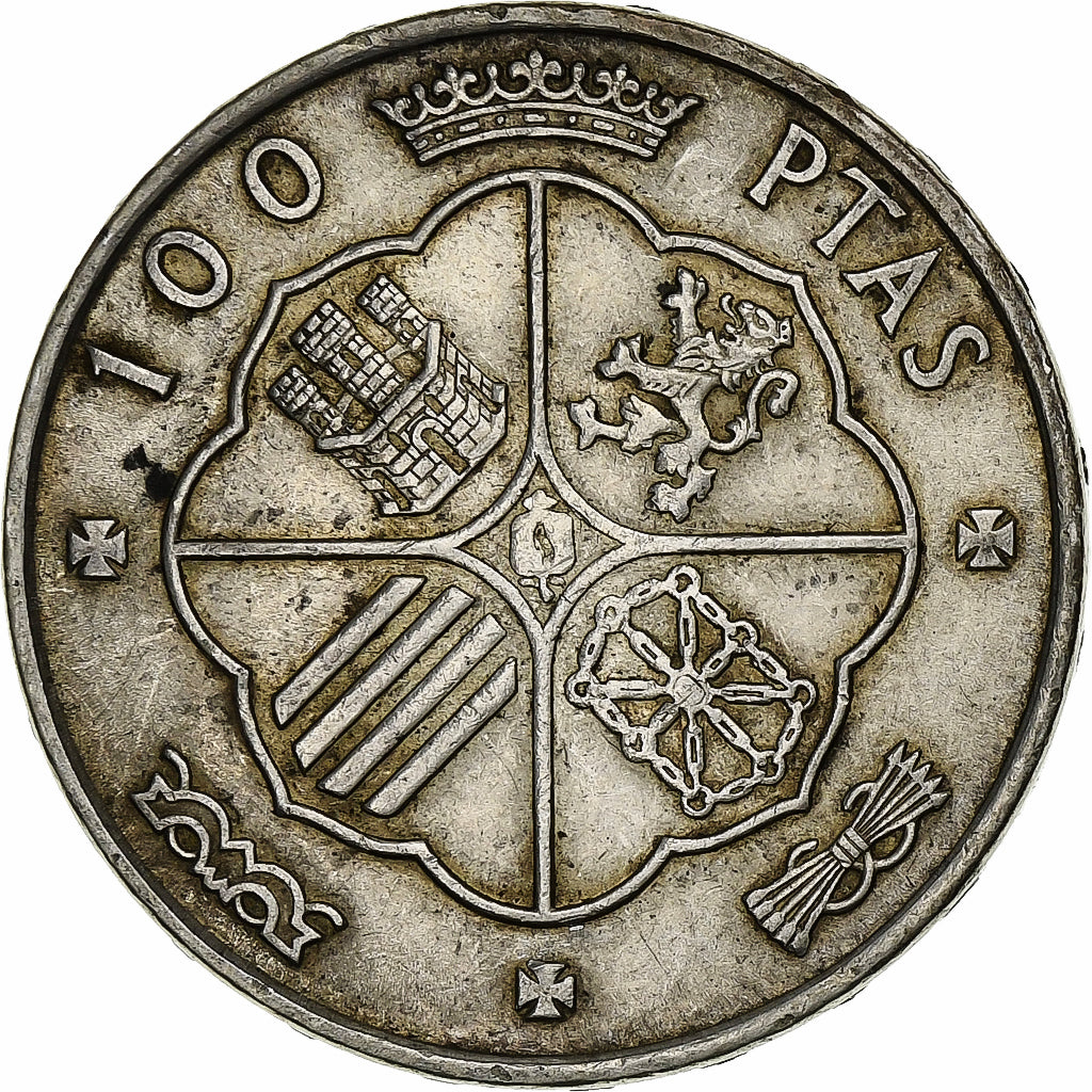 Spain, Caudillo and regent, 100 Pesetas, 1966, Silver, EF(40-45), KM:797