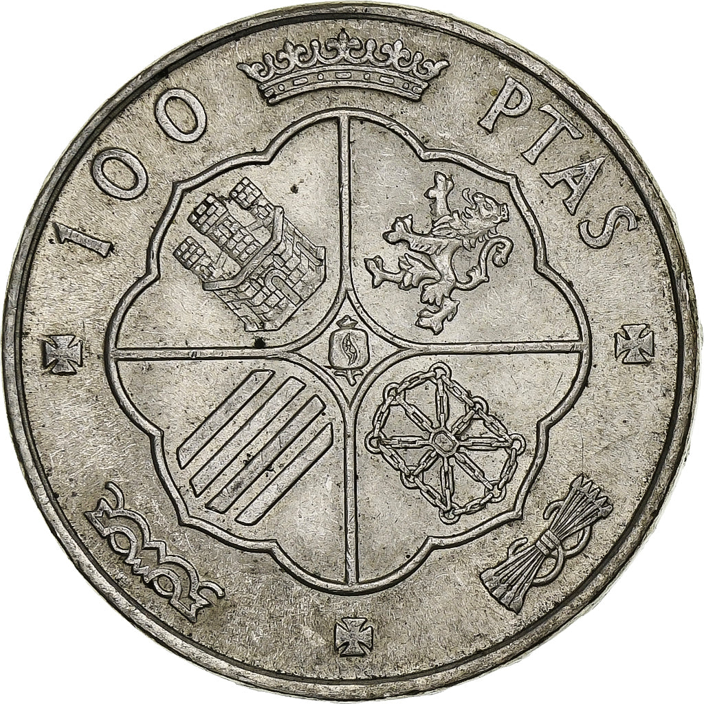 Spain, Caudillo and regent, 100 Pesetas, 1966, Silver, EF(40-45), KM:797