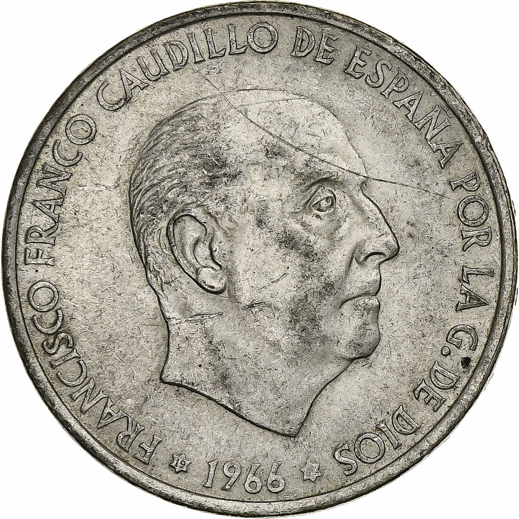 Spain, Caudillo and regent, 100 Pesetas, 1966, Silver, EF(40-45), KM:797