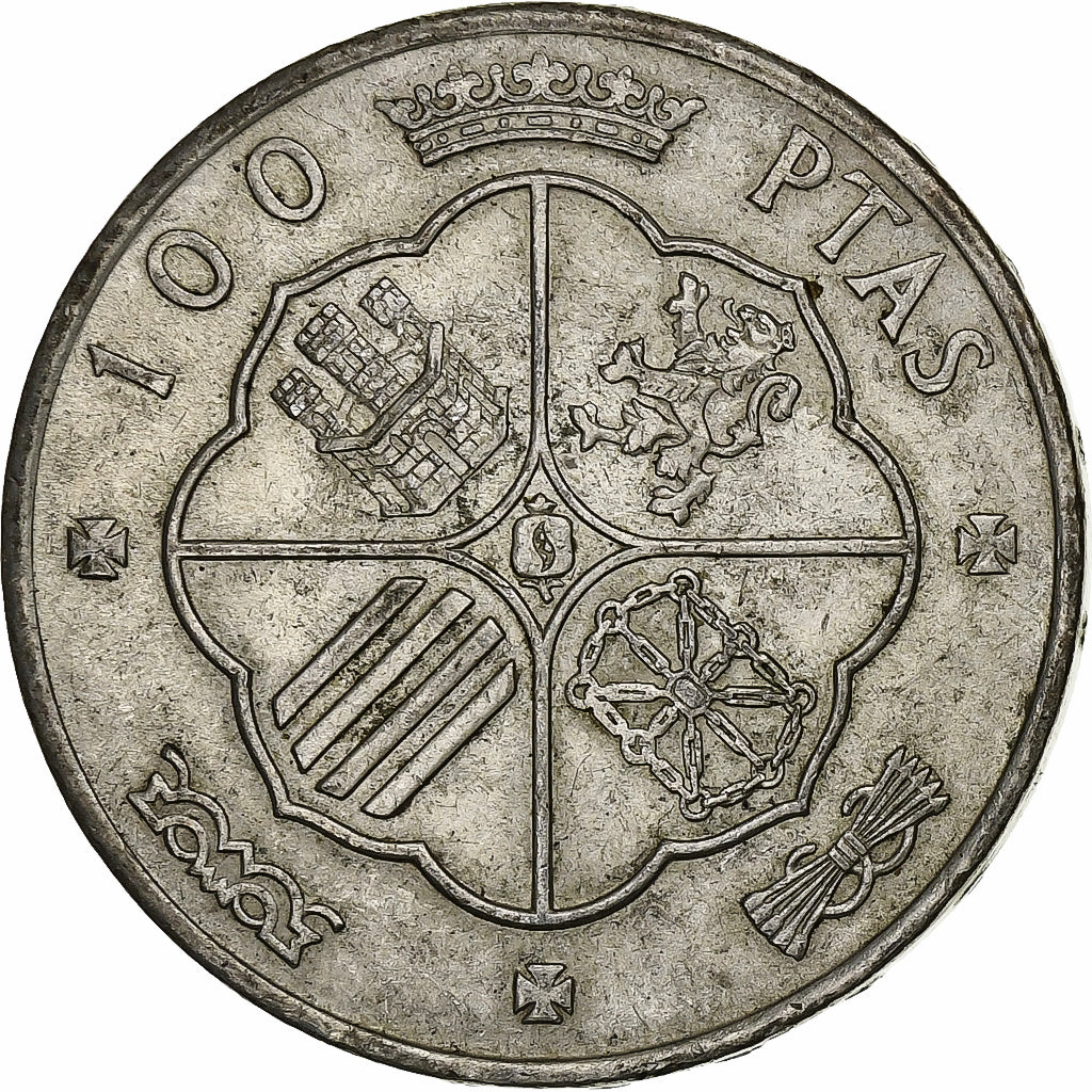 Spain, Caudillo and regent, 100 Pesetas, 1966, Silver, EF(40-45), KM:797